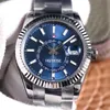 Mężczyźni NF Sky Watch 9001 Automatycznie obsługuje miesięczny kalendarz 24H Wyświetlacz 904L Niebo podwójna strefa czasowa Sapphire Watch Waterproof Nurving352a