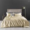 Conjuntos de cama Conjunto de luxo de seda pura com capa de edredão Kit duplo king size 4 pcs roupa de cama cetim