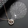 Rose Gold Plated på 100 språk Jag älskar dig Projekt Pendant Necklace Romantic Love Memory Wedding Necklace Kolye Women 240104