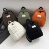 School Bags 2024 Winter Thick Lovers' Backpack Quality Cotton Fashion Portable Students' Rucksack Medium Beige Unisex Travel Knapsack