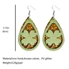 Dingle örhängen St Patrick's Day 2024 Cutout Leather Clover Gold Color Glitter Teardrop Shamrock Beer Mug Faux Earring