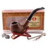 Résine fumer tabac Pipe ensemble classique en bois herbe broyeur tuyau fumer cheminée filtre cadeau pour accessoires de fumée 240104