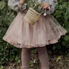 Broeken Kinderbroeken Rok Meisjes Pluche Winter Korea Kinderkleding Mesh Garen Meisje Afdrukken Prinses Kant