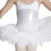Scene Wear Girls White Ballet Tutus Nylon/Lycra Camisole Leotard Hard Tulle kjol Kids Klassisk professionell klänning