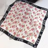Halsdukar designer äkta siden fyrkantig rosa blomma matchande pashmina högkvalitativ sjal tjej kärlek gåvor modedesigntillbehör