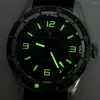 Zegarek tandorio NH35A PT5000 Mechaniczne automatyczne zegarek Mężczyźni 200 m Wodoodporny zielony lume czarny wybieranie Sapphire stalowa bransoletka
