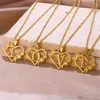 Hänge halsband vintage ihåliga bokstäver halsband rostfritt stål kärlek hjärtblomma för kvinnor trendiga guldfärg alfabetsmycken