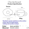 Coffewareセット手描きセラミックマグカンソリのパーソナライズされたチェスボードオリジナルデザインコーヒーカップティーミルククリエイティブギフトハンドルdhmwy