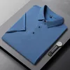 Men's Polos 2024 Business T-shirt Short-sleeved Top Solid Color Plus Size Lapel Polo Shirt