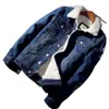 e cappotto alla moda caldo pile giacca di jeans spessa 2024 moda invernale uomo Jean outwear maschio cowboy taglie forti 1OWX0