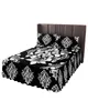 Bed Skirt Classic Luxury Vintage Damask Black White Fitted Bedspread With Pillowcases Mattress Cover Bedding Set Sheet