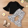 Conjuntos de roupas confortáveis bebês meninas conjunto de inverno manga larga tops leopardo impressão calças 2pcs treino crianças ternos crianças roupas