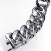 Pulsera de acero inoxidable 316L masiva y pesada para hombre de 32 mm, tono plateado 155 240103