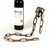 Creativo flotante 3D cadena de hierro soporte de vino decoración de metal nórdico porta vino titular estante vintage decoración del hogar objeto de mesa 240104