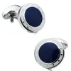 HAWSON Luxury Cufflinks for men Blue and Black Designer Mens French Shirt Accessories Fathers Gift 240104