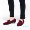 Lujo- Nuevo zapato de terciopelo para hombres con borla de terciopelo Zapatos de vestir para hombres para fiestas y bodas Mocasines para hombres de estilo británico Pisos para hombres de moda