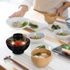 Conjuntos de louça Cozinha Japonesa Lidded Sopa Tigela Estilo Tradicional Arroz para Restaurante Miso Flor