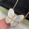 Designer Jewelry for Women Butterfly Pendant Necklaces Womens Gold Necklace Diamonds Red Bule White Shell Stainless Steel Platinum Wedding Gifts