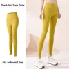 LL Women Yoga Leggins Pants Fitness Push Up Ćwiczenie z boczną kieszonkową siłownią płynne brzoskwiniowe ciasne spodnie