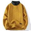 秋と冬の新しいファッションソリッドカラー濃い温かいセーターメンズカジュアルリラックスした快適な弾力性の高い高品質のセーター240104