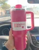 Cosmo Pink Pink Parade Target Red H2.0 40oz rostfritt stål Tumblers Cups Silikonhandtag Lock Straw Travel Car Mugs Fortsätt dricka kallt fartyg från USA GG0105