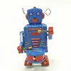 Robot tambour vintage à collectionner, jouet en étain, cadeau de Noël classique pour garçons, bébé, figurine en métal dans un étui en étain 240104