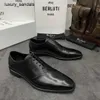 Berluti Herren-Kleiderschuhe, Lederschuhe, Berlut, neue Herren-Venezia-Vintage-Spleiß-Oxford-Handarbeit, Farbpolierung, formelle Business-Rj