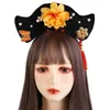 Saç Aksesuarları şapkası Prenses Headhoop Çiçek Tassel Bow Hanfu Hoop Çin tarzı antika kafa bandı Antik