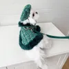 Uprząż do psów i smycz smyczko -zielony kolor ciepły obroża płaszcz rakierowy dla małych psów Piepki Piepki 240103