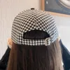İngiliz Houndstooth Yüz Kapakları Kadınlar Erkekler Sokak Giyim Kontrol Edilmiş Hip Hop Beyzbol Kapağı Kemik Trucker Hat Chapeau Homme 240103