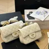 Chanells Channelbags Golden New Fatty Sheepskin Ball Charm Chain Single CC Shoulder Crossbody Bag Women Size Full Set Packaging