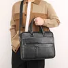 Läderportfölj för män Boston Handbag Laptop Document Folder Vintage Messenger Crossbody Side Designer Bag 240104