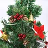 Fleurs décoratives 50pcs pommes de pin de Noël branches d'aiguilles de pin avec tiges de baies rouges artificielles pour guirlande d'arbre de Noël cadeaux d'artisanat de bricolage