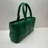 Arco Tote Bag Plain Handbags Purse Genuine Leather Inside Fashion Letters Magnetic Button Removable Strap Multiple Colors Woven Pockets Shoulder Bags