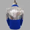 Męskie garnitury męskie jeden przycisk Patchwork Cearyk Glitter Mande Manderk Marka klub nocny DJ Prom Blazer Męski ślub Costium sceny