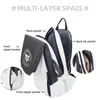 Складной рюкзак для тенниса с веслом, сумка для ракетки для сквоша, бадминтона, сумка для переноски ракетки, мужские спортивные сумки большой вместимости 240104