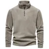 Windbreaker Men Tops Tops Kurtki jesienne zimowe ciepłe koszulki potu zwyczajny pullover prosta moda solidna koszula 240104