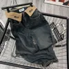 MM24 Autunno/inverno nuovi pantaloni alla moda ricamo lettera lavaggio vecchi jeans da donna versatili a vita ribaltata con gamba dritta