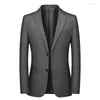 Trajes de hombre 5XL chaqueta de traje a cuadros clásico ropa informal de negocios primavera otoño dos botones chaqueta ajustada gris