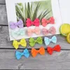 Bulk Wholesale Price 200 pc/lot 2 Girls Solid Grosgrain Ribbon Hair Bow Clips Ribbon Hairbow With Clips For Kids Girls Headwear 240104