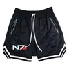 Pantalones cortos para hombres N7 Mass Effect Logo Print 2024 Verano Casual Street Trend Pantalones Ropa de gimnasio Pantalones deportivos Estilo de playa