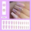 Faux Ongles Blanc Or Ligne Glitter Poudre Givrée Luxe Sparkle Burst Faux Art Ongles Conseils Ballet Fini Presse Sur Colle Manucure