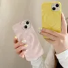 Funda de teléfono coreana brillante 3D plisada con corazón de amor para iPhone 15, 11, 12, 13, 14 Pro Max, Color caramelo, forma de onda, funda trasera suave creativa