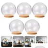 Flores decorativas coronas flores decorativas 5 PCS Alimentos Er Cúpula de vidrio transparente Titular de la flor Contenedor de plástico Monitor Niño Min Dhy35