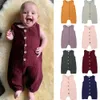 Jumpsuits 2019 Baby Summer Clothing Newborn Baby Boy Girl Cotton Linen Romper Sleeveless Single Breasted Unisex Jumpsuit Playsuit 024M