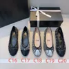 Paris Designer New Leather Vintage Dress Shoes Women Diamond Check Luxury Channel Högkvalitativ Single Shoe Flat Ballet Shoes