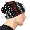 Bérets ligne rouge drapeau américain chapeau Usa en détresse pompier cadeau bonnets tricot Hip Hop mince