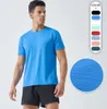 LL Outdoor Heren T-shirt Heren Yoga Outfit Sneldrogend Zweetafvoerend Sport Korte Top Heren Korte mouw Voor Fitness Modemerk Kleding53123