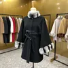 Lp casaco de lã italiano luxo loro designer feminino inverno lã trincheira manto solto casual tiras hip capa longo casaco mulher jaqueta