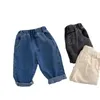 7277 Baby Boys Denim Pants Solid Color Infants Jeans Casual 240103